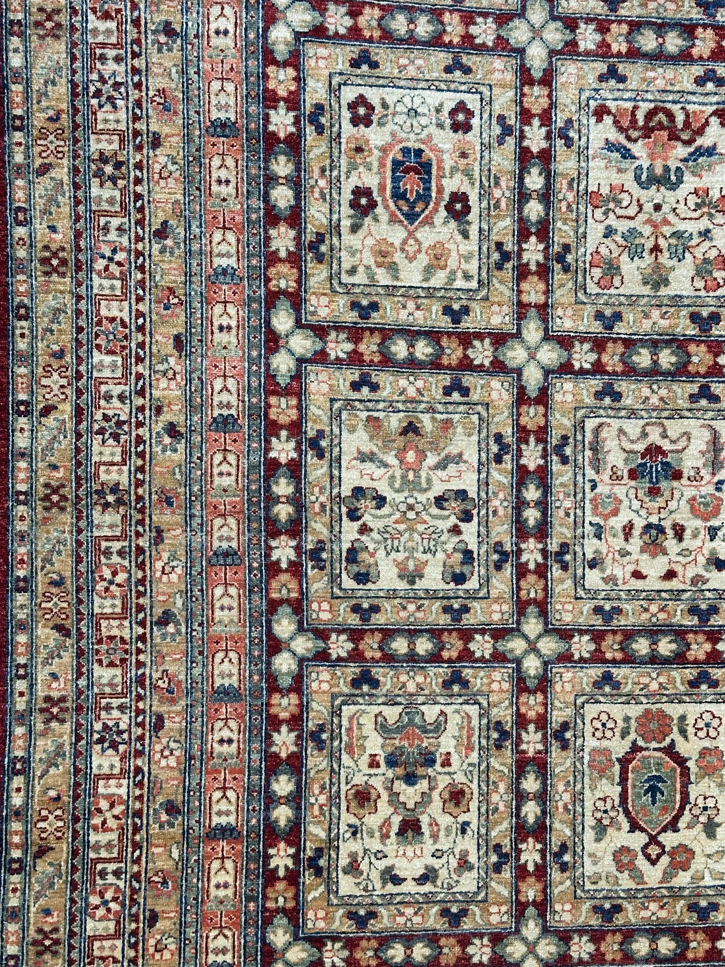 Chobi Modern Design Natural Dye Hand Knotted Rug From Afghanistan