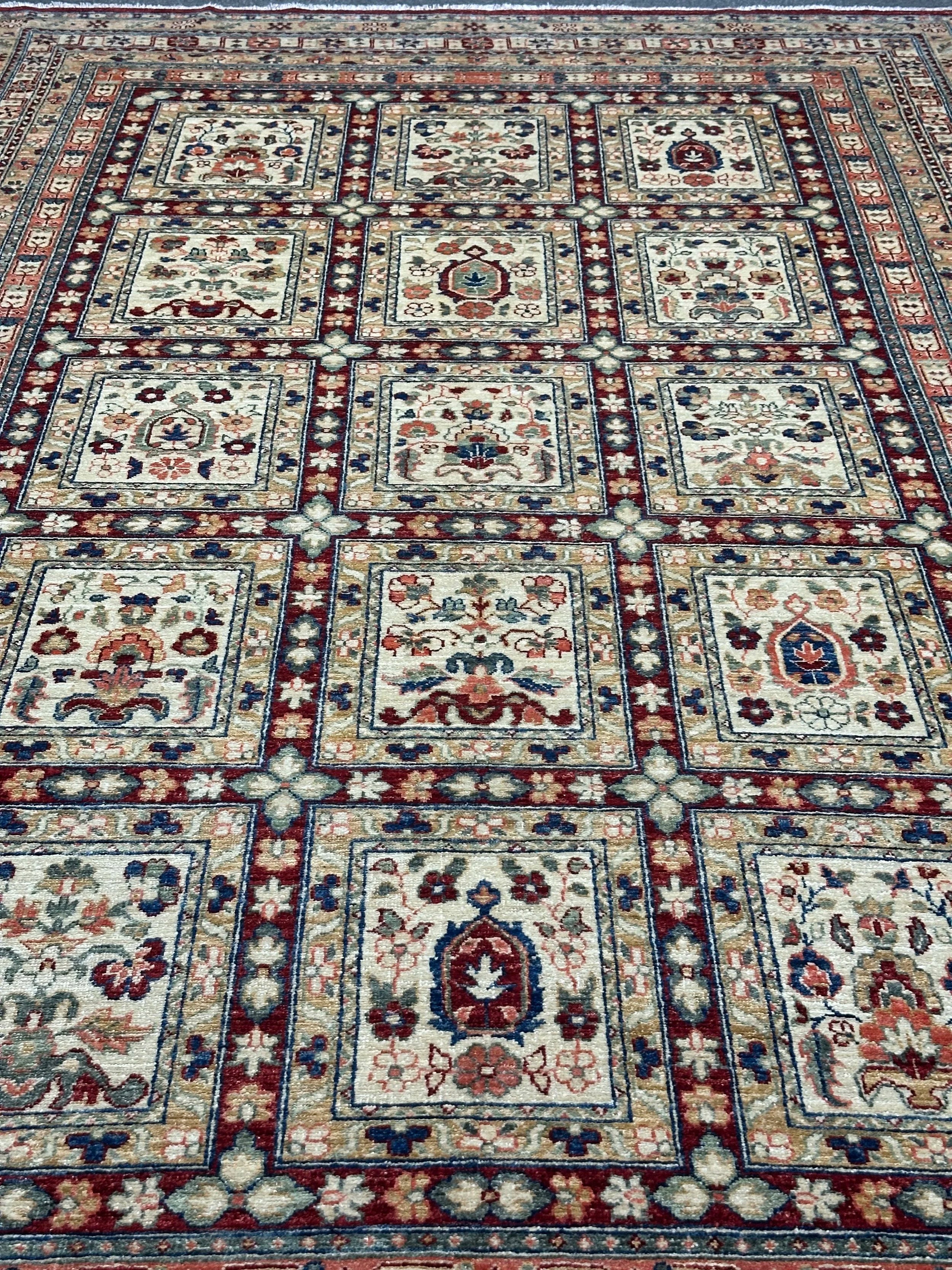 Chobi Modern Design Natural Dye Hand Knotted Rug From Afghanistan