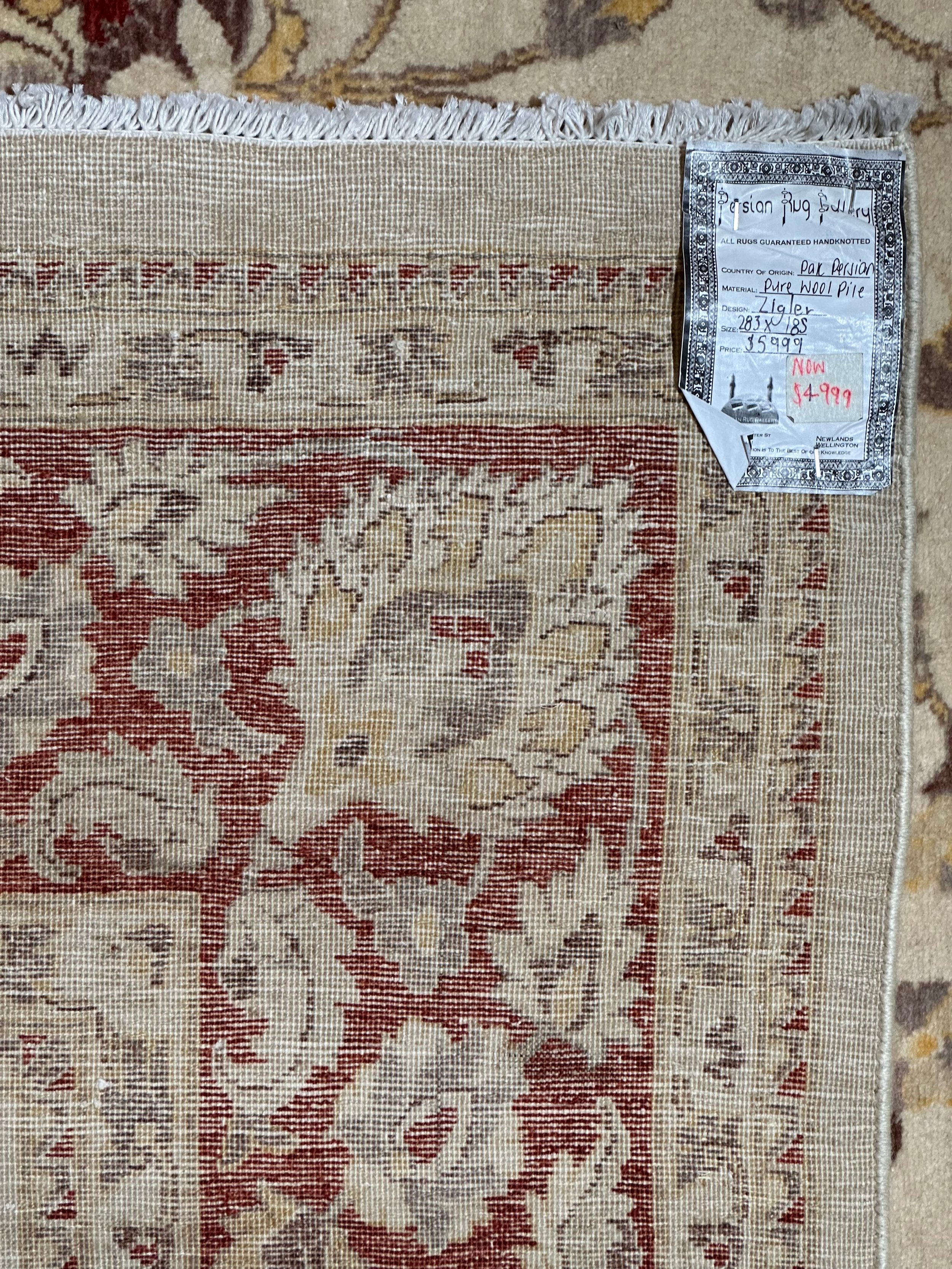 Pak Persian Ziegler Finally Woven Hand Knotted Rug Natural Dyes Extremely fine wool  pile made rug