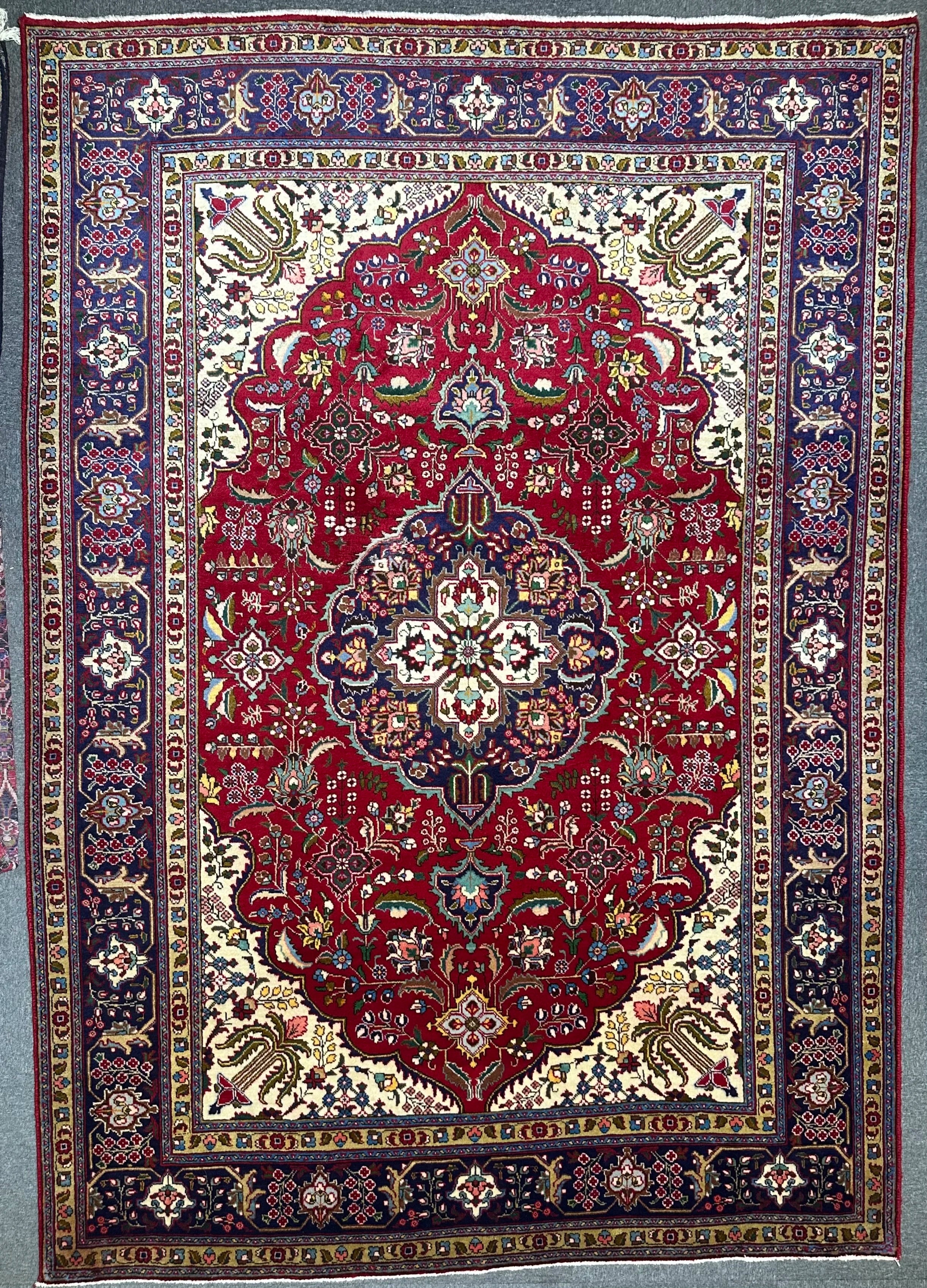 Persian Tabriz Hand Knotted Wool pile rug from Iran