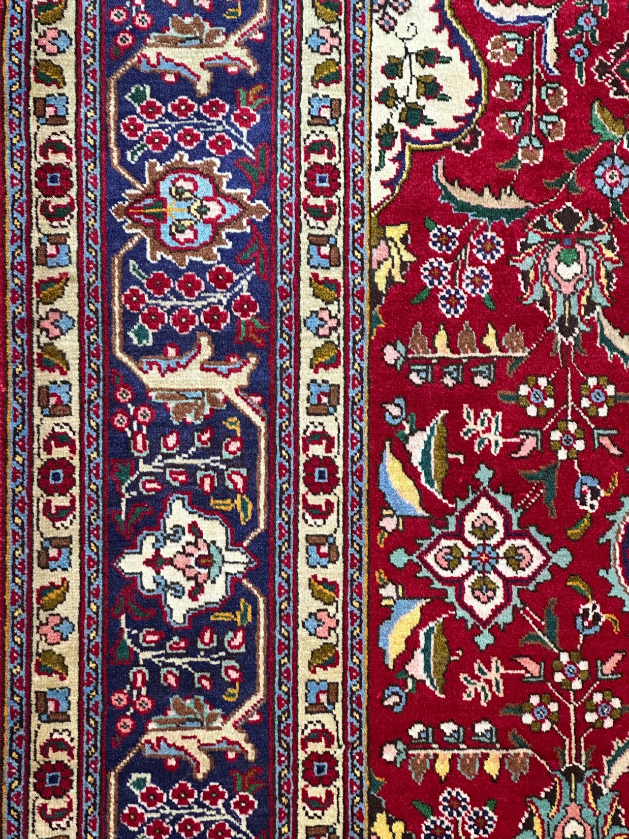 Persian Tabriz Hand Knotted Wool pile rug from Iran