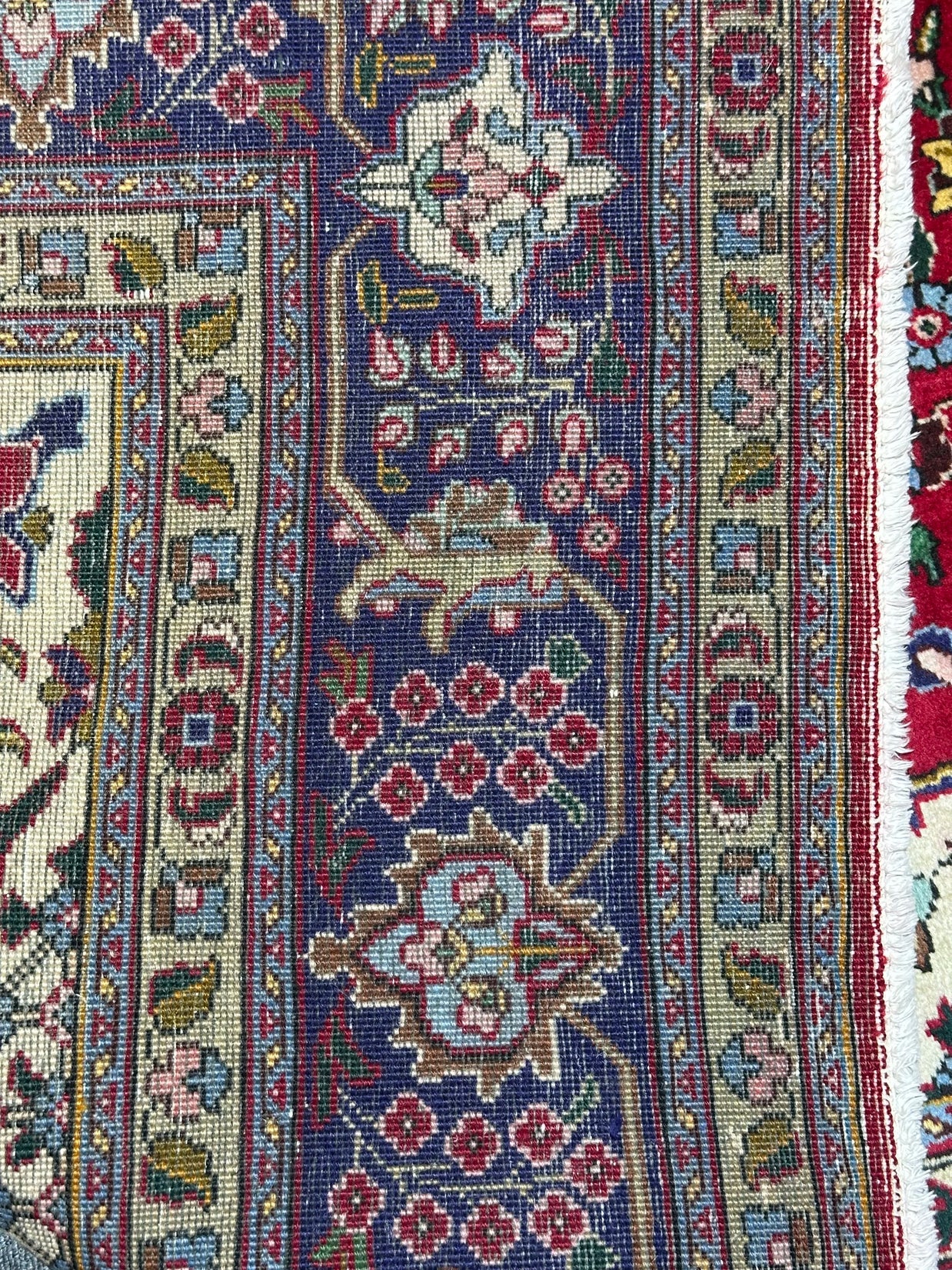 Persian Tabriz Hand Knotted Wool pile rug from Iran