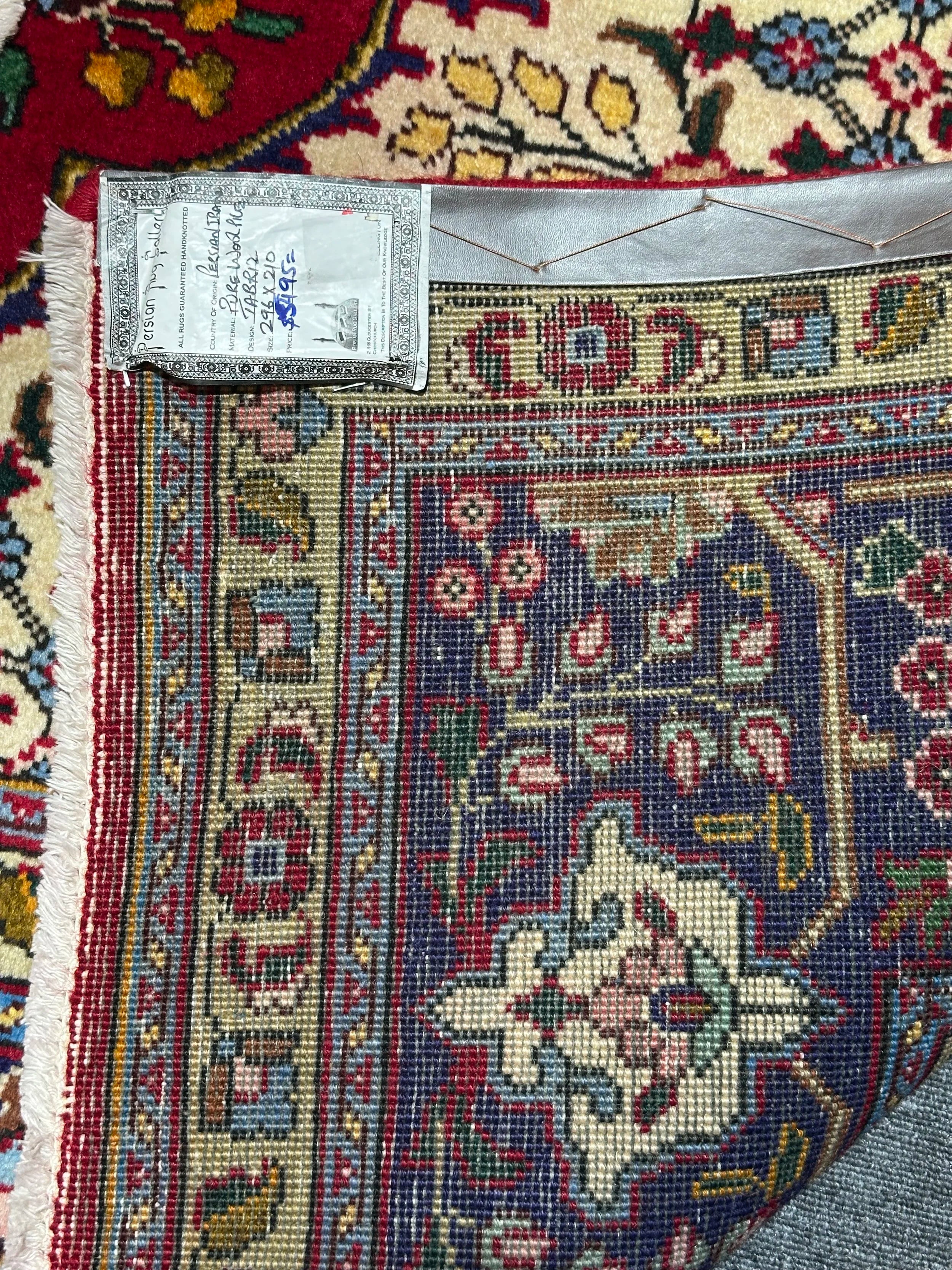 Persian Tabriz Hand Knotted Wool pile rug from Iran