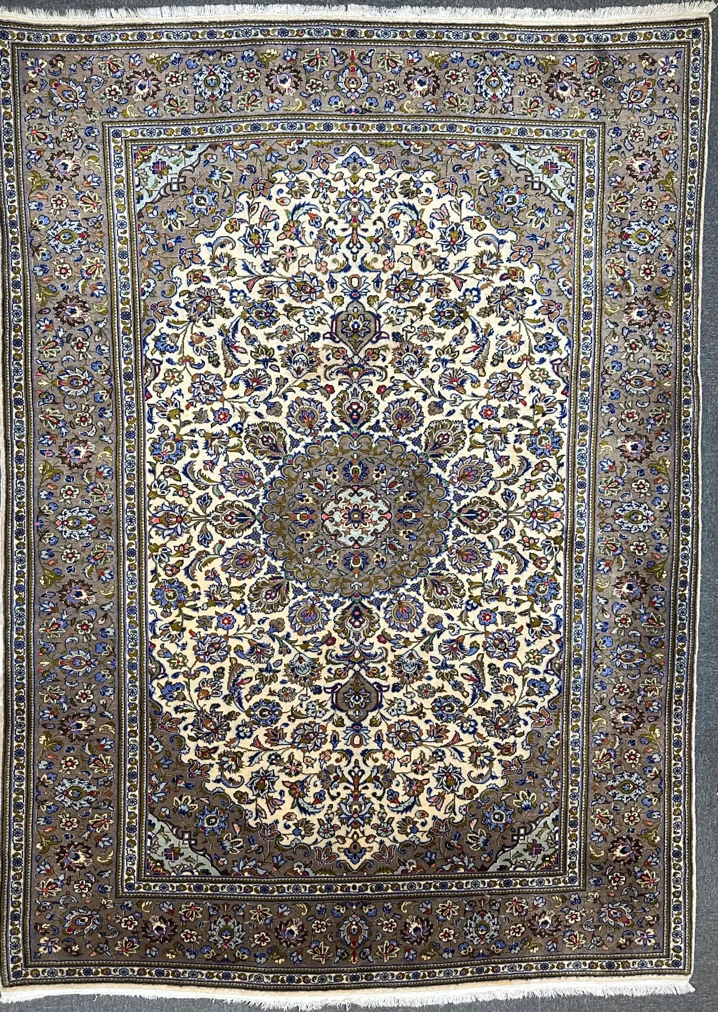 Persian Kashan Natural Dye Handmade Rug From Persia