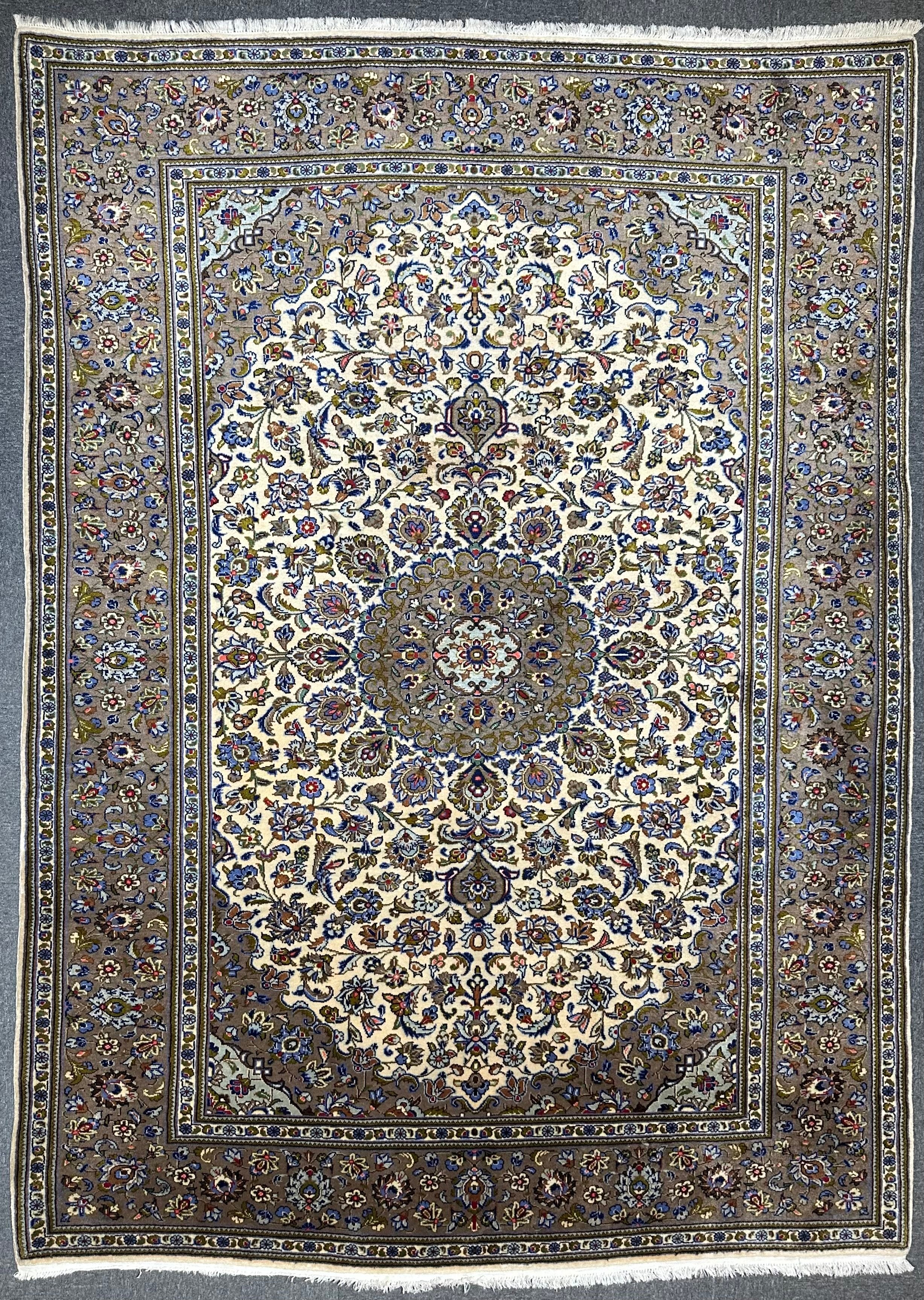 Persian Kashan Natural Dye Handmade Rug From Persia