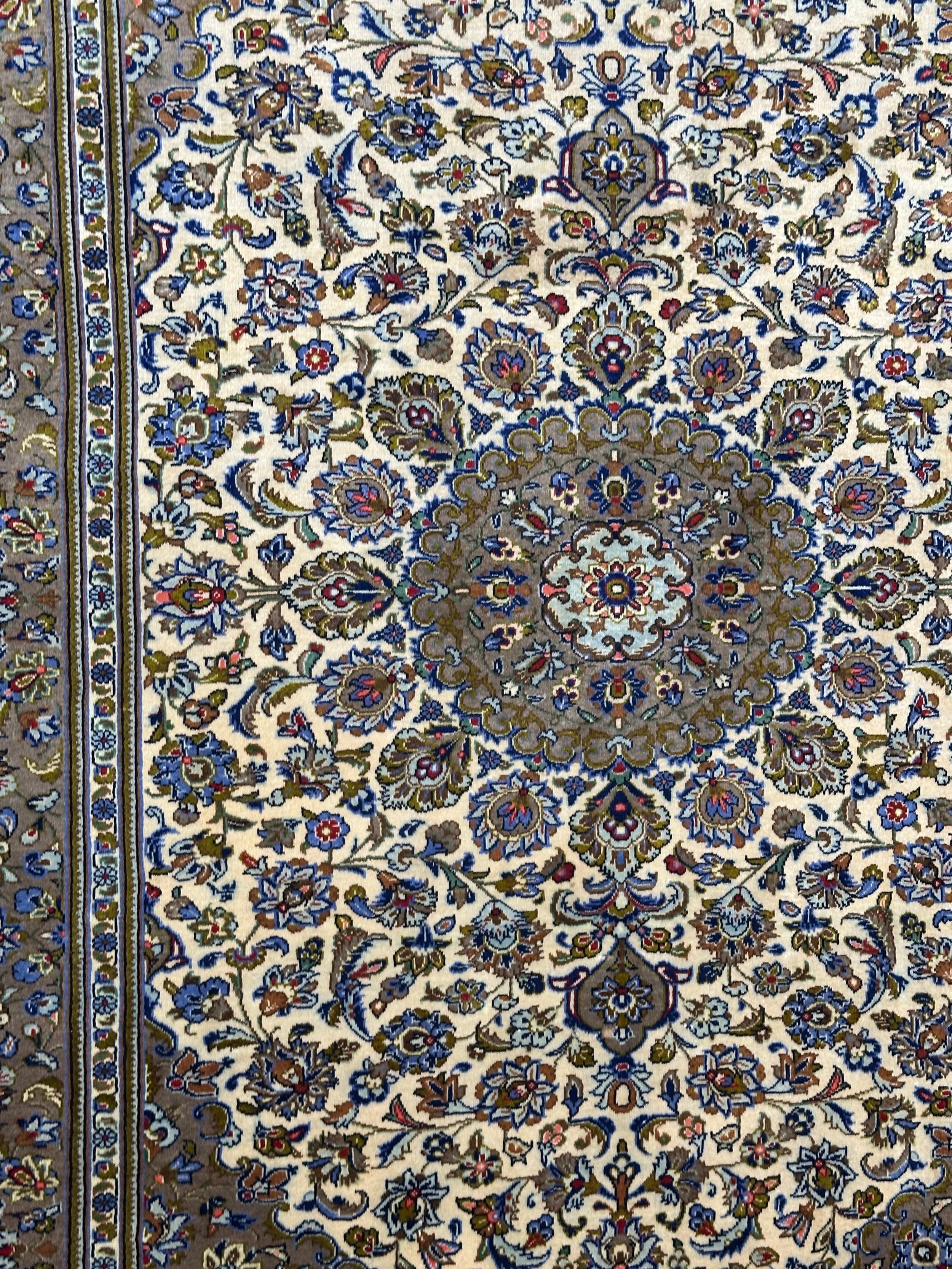 Persian Kashan Natural Dye Handmade Rug From Persia
