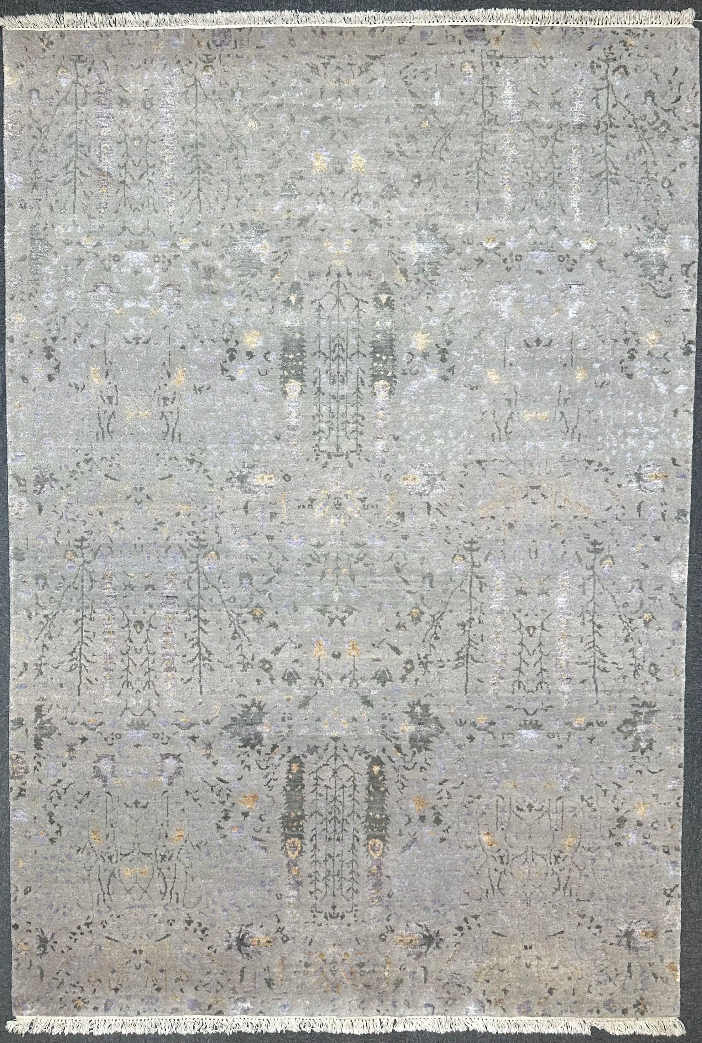 Indo Persian Gabbeh Modern Hand Knotted Rug Made of wool and Raw silk