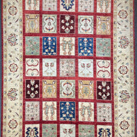 Afghan Chob Rang Garden Design 100% Natural dye Pure wool pile Hand Knotted
