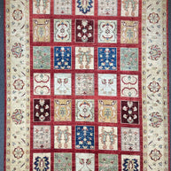 Afghan Chob Rang Garden Design 100% Natural dye Pure wool pile Hand Knotted