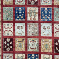 Afghan Chob Rang Garden Design 100% Natural dye Pure wool pile Hand Knotted