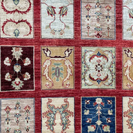 Afghan Chob Rang Garden Design 100% Natural dye Pure wool pile Hand Knotted