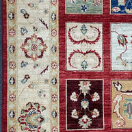 Afghan Chob Rang Garden Design 100% Natural dye Pure wool pile Hand Knotted