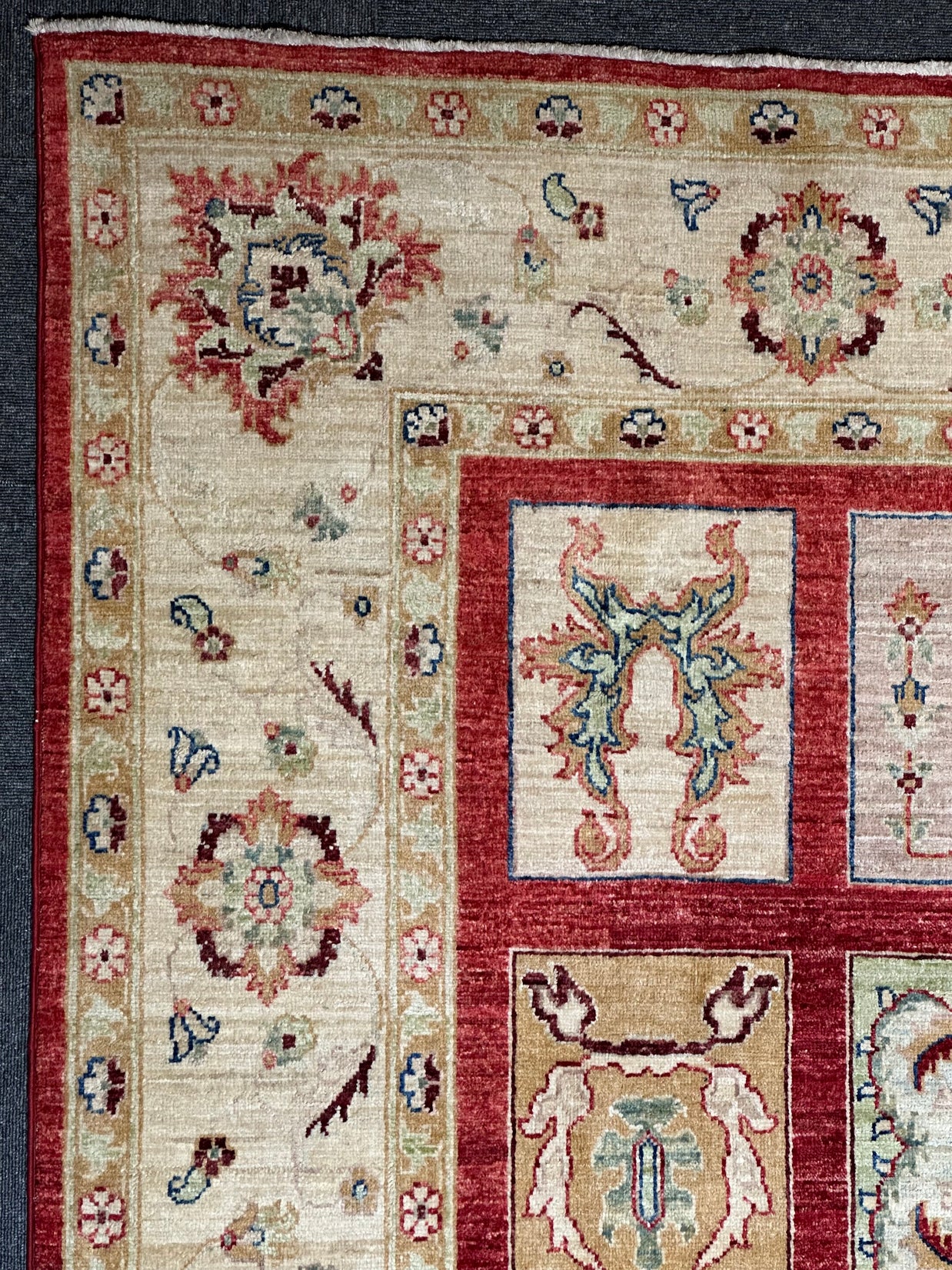 Afghan Chob Rang Garden Design 100% Natural dye Pure wool pile Hand Knotted