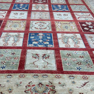 Afghan Chob Rang Garden Design 100% Natural dye Pure wool pile Hand Knotted