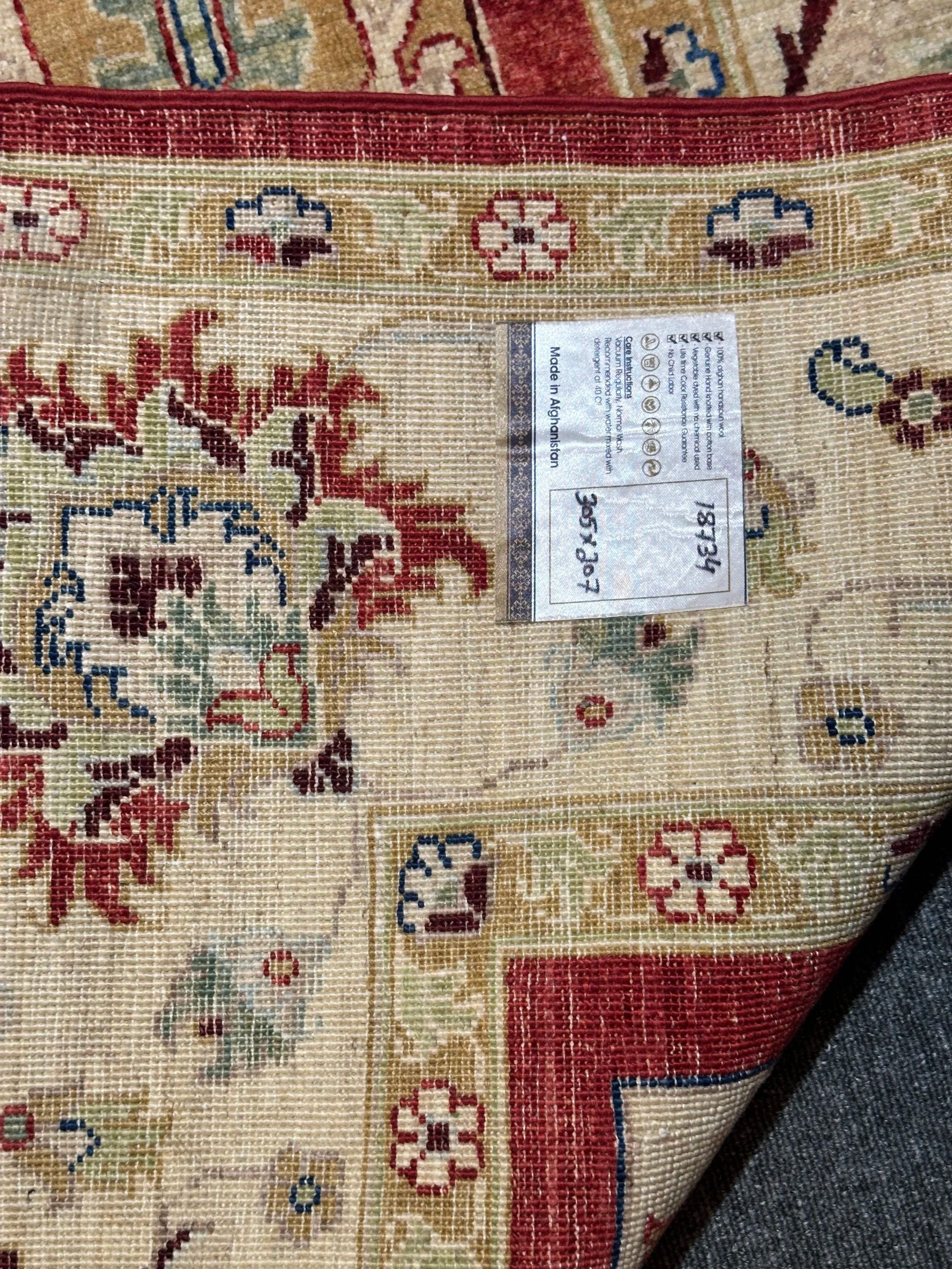 Afghan Chob Rang Garden Design 100% Natural dye Pure wool pile Hand Knotted