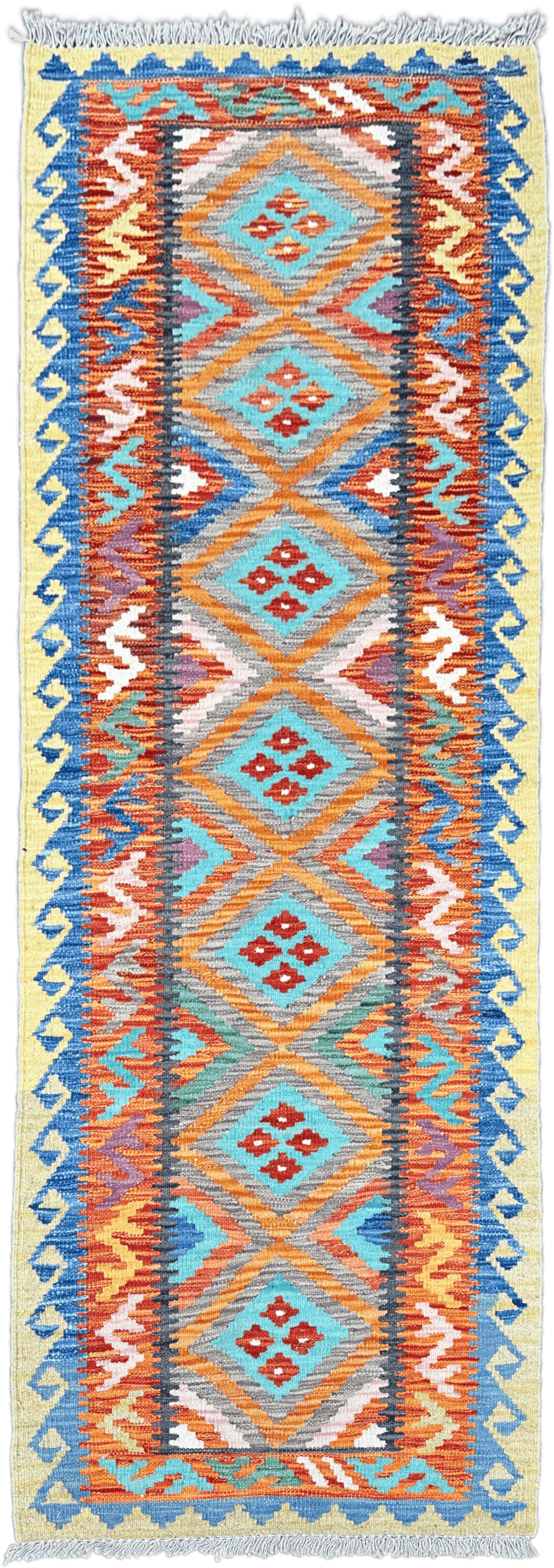 Chobi Kilim Rug - 198 cm x 70 cm