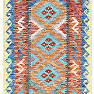 Chobi Kilim Rug - 198 cm x 70 cm