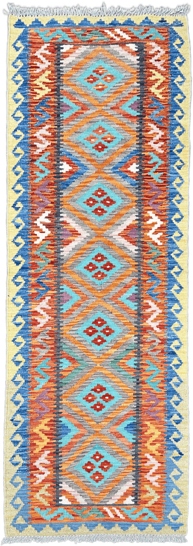 Chobi Kilim Rug - 198 cm x 70 cm
