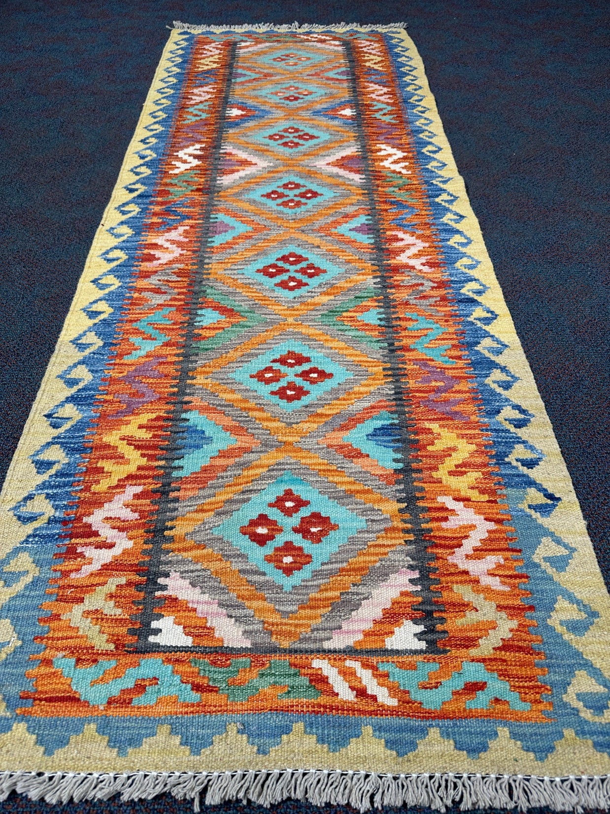 Chobi Kilim Rug - 198 cm x 70 cm