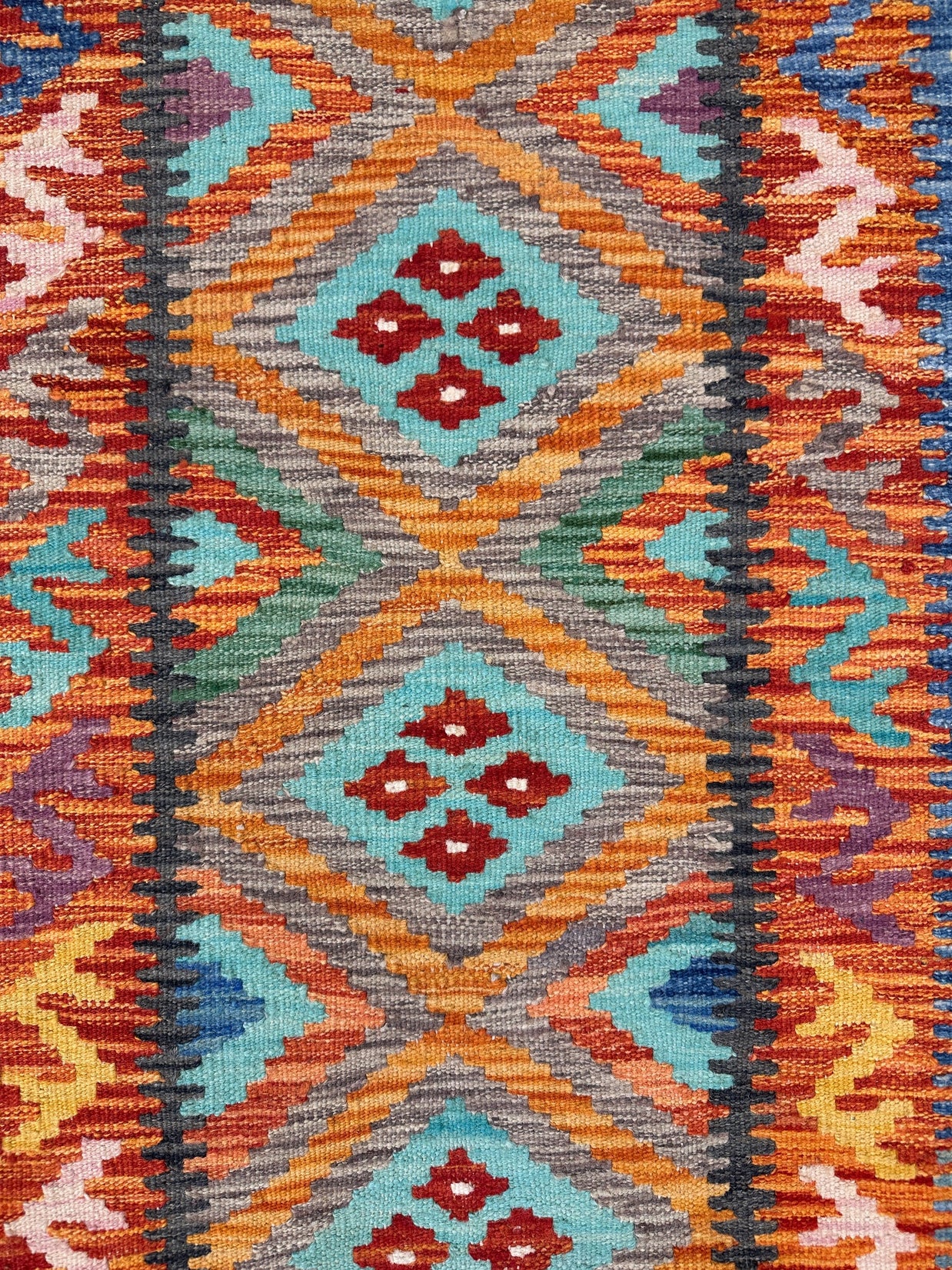 Chobi Kilim Rug - 198 cm x 70 cm