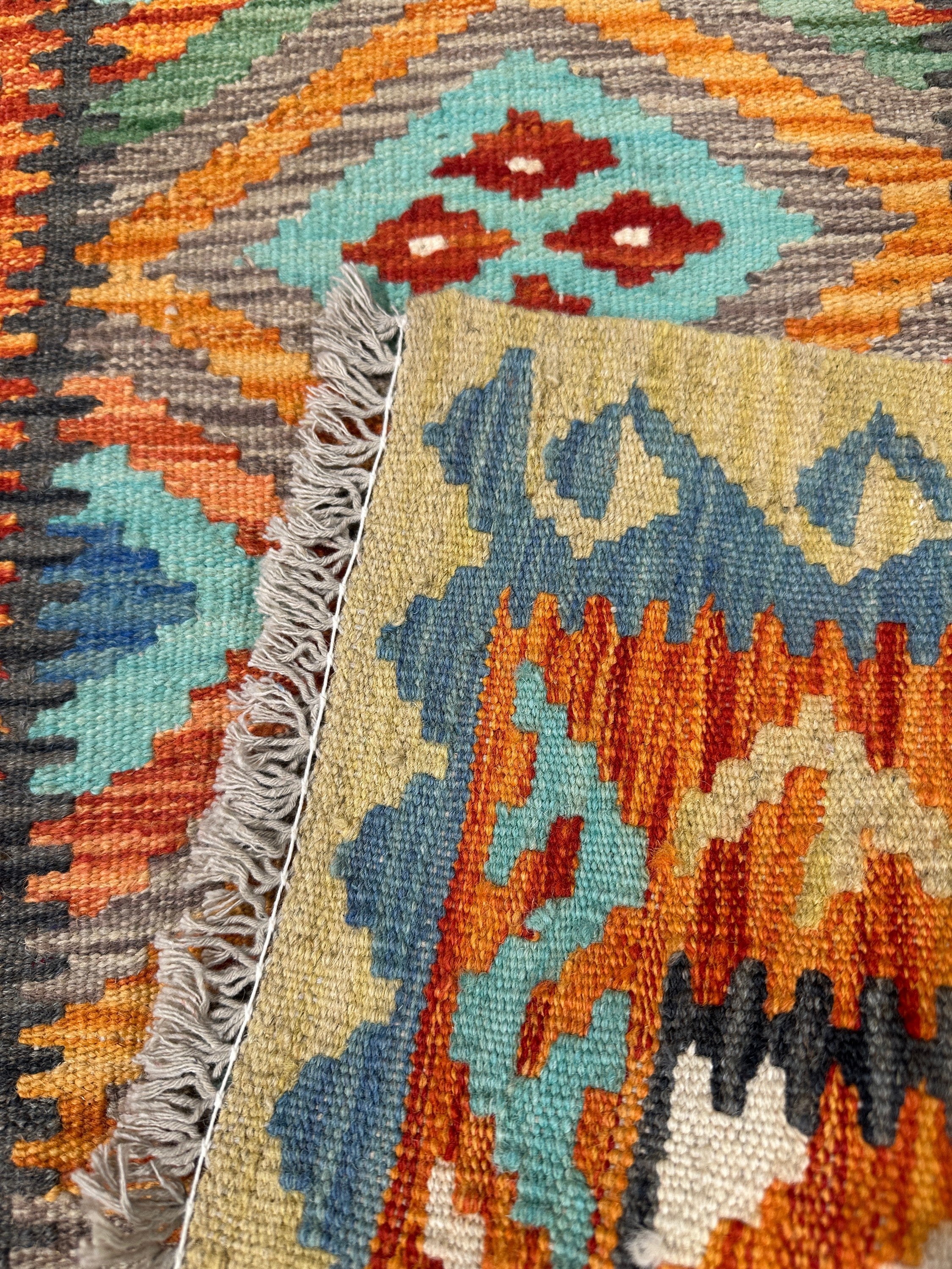 Chobi Kilim Rug - 198 cm x 70 cm