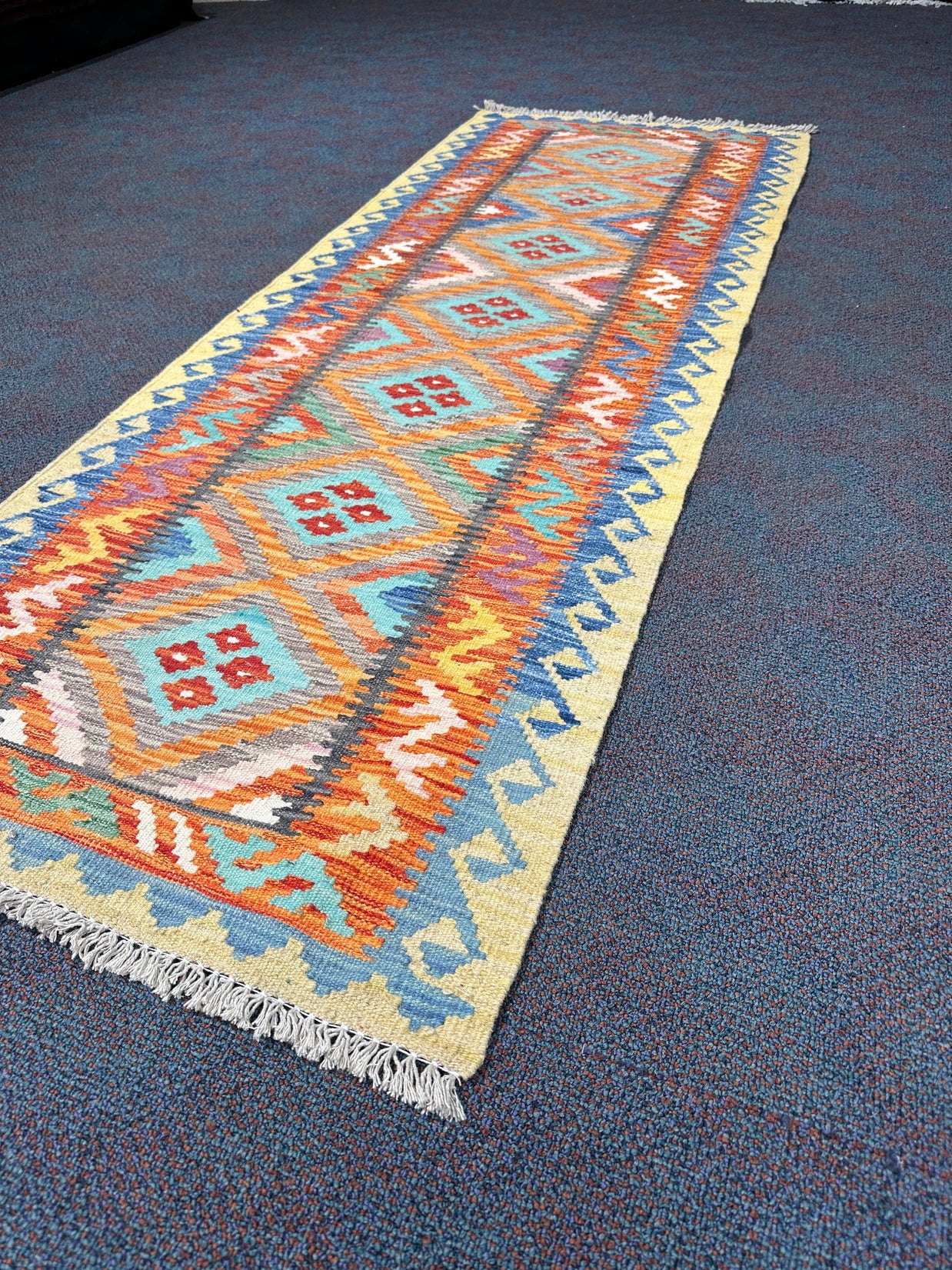 Chobi Kilim Rug - 198 cm x 70 cm