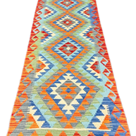 Chobi Kilim Rug - 196 cm x 60 cm
