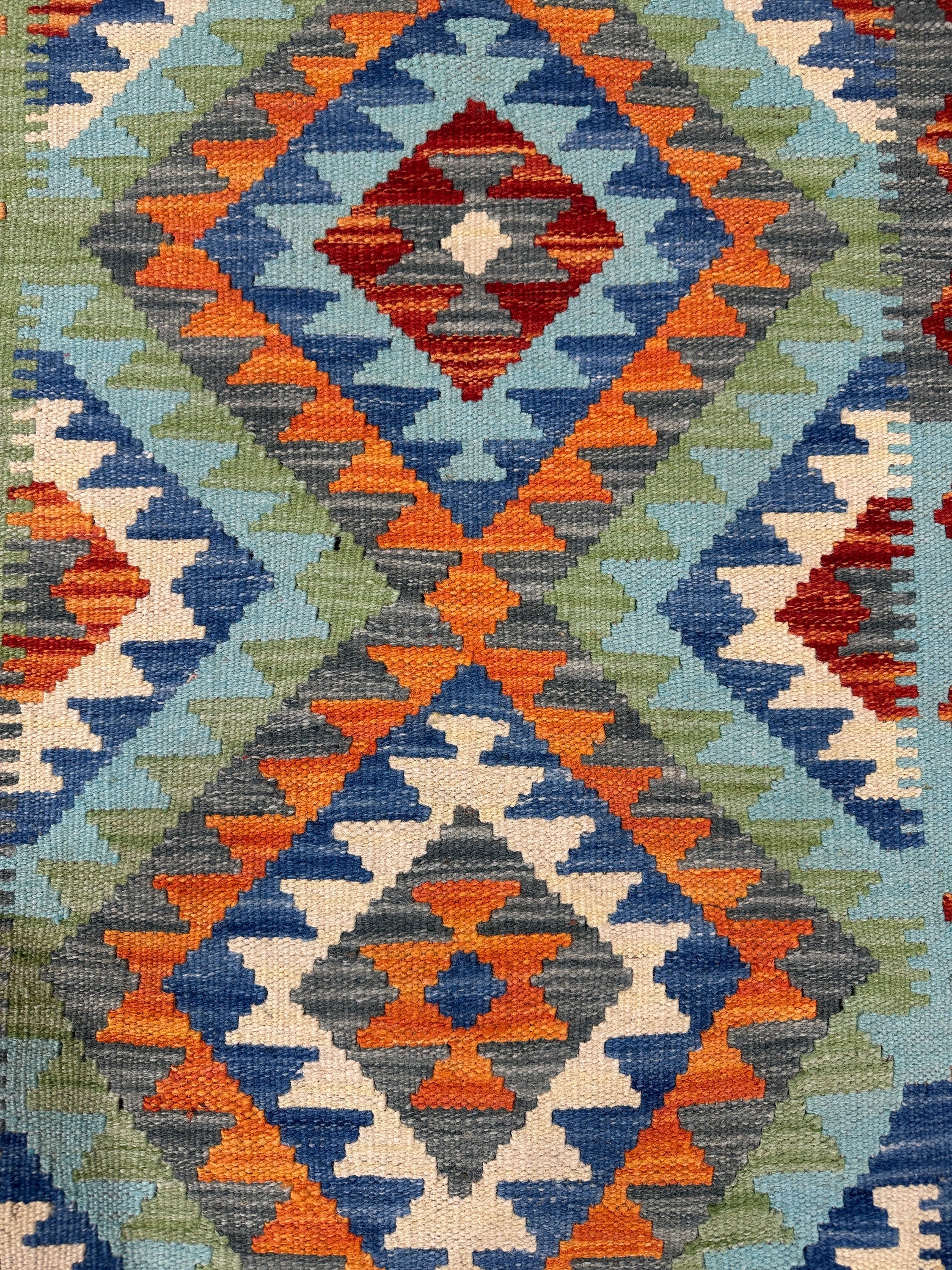 Chobi Kilim Rug - 196 cm x 60 cm