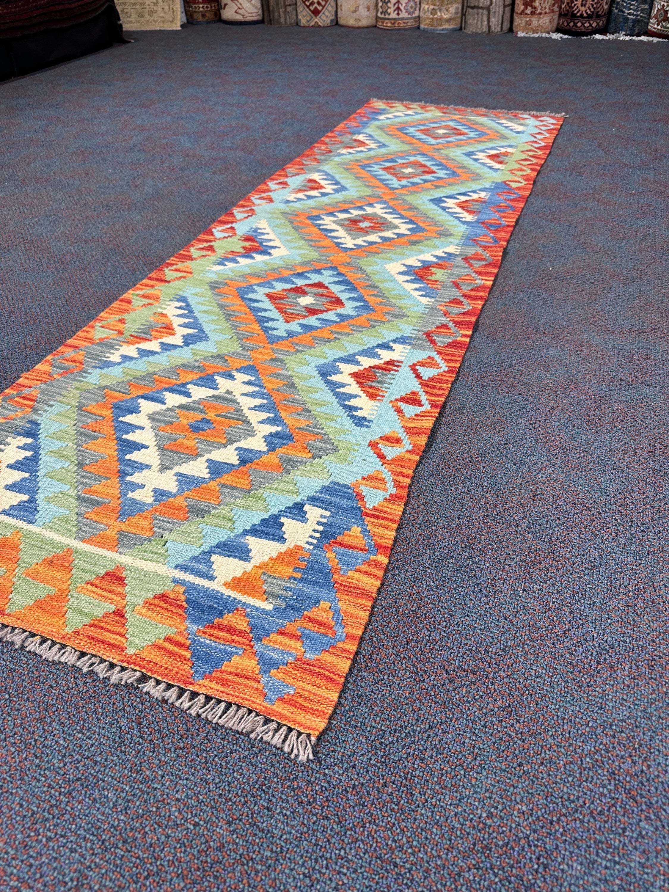 Chobi Kilim Rug - 196 cm x 60 cm