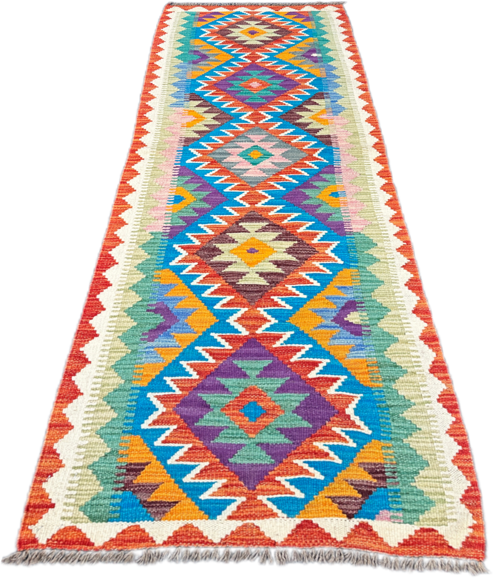 Chobi Kilim Rug - 209 cm x 68 cm