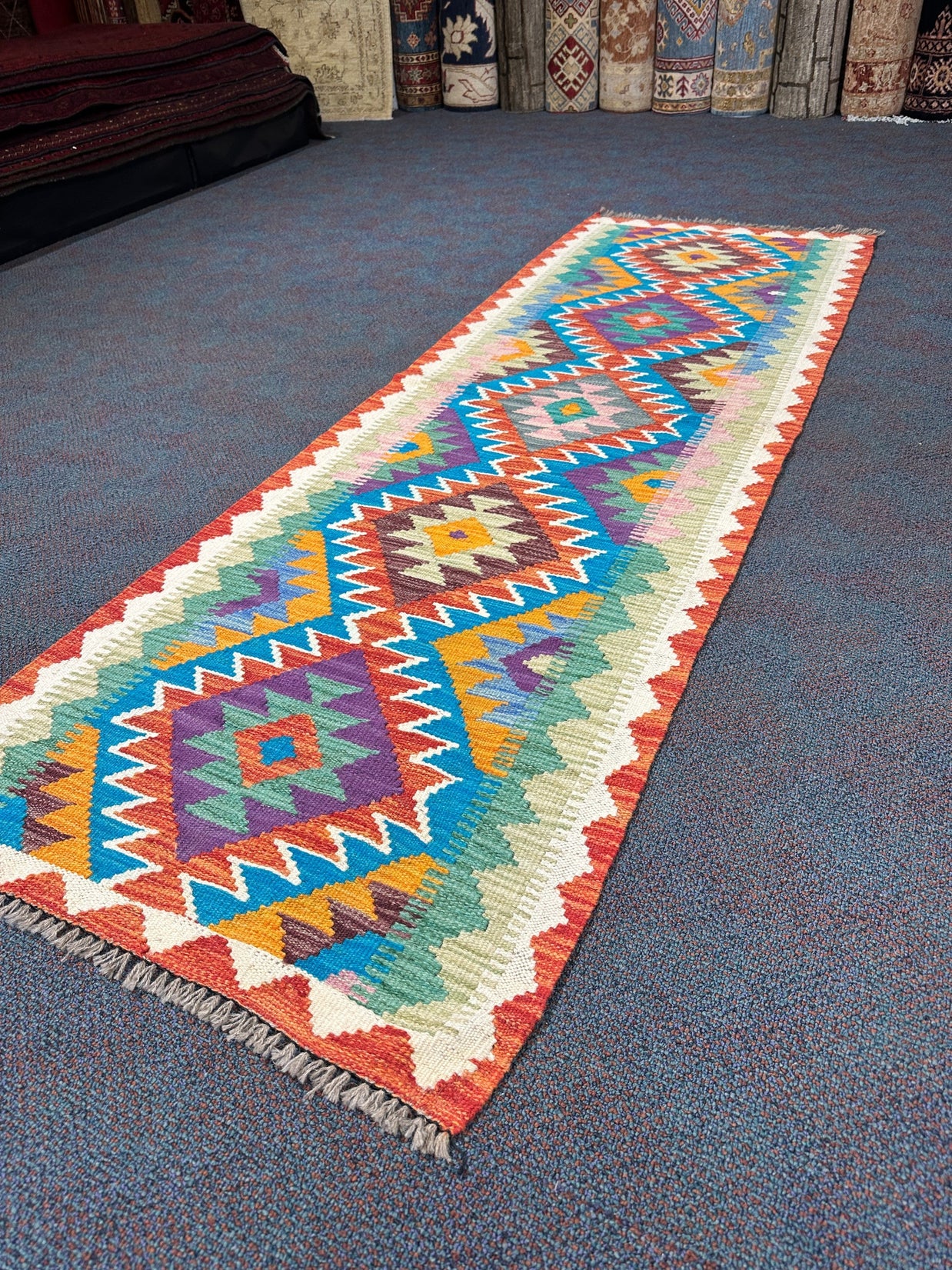 Chobi Kilim Rug - 209 cm x 68 cm