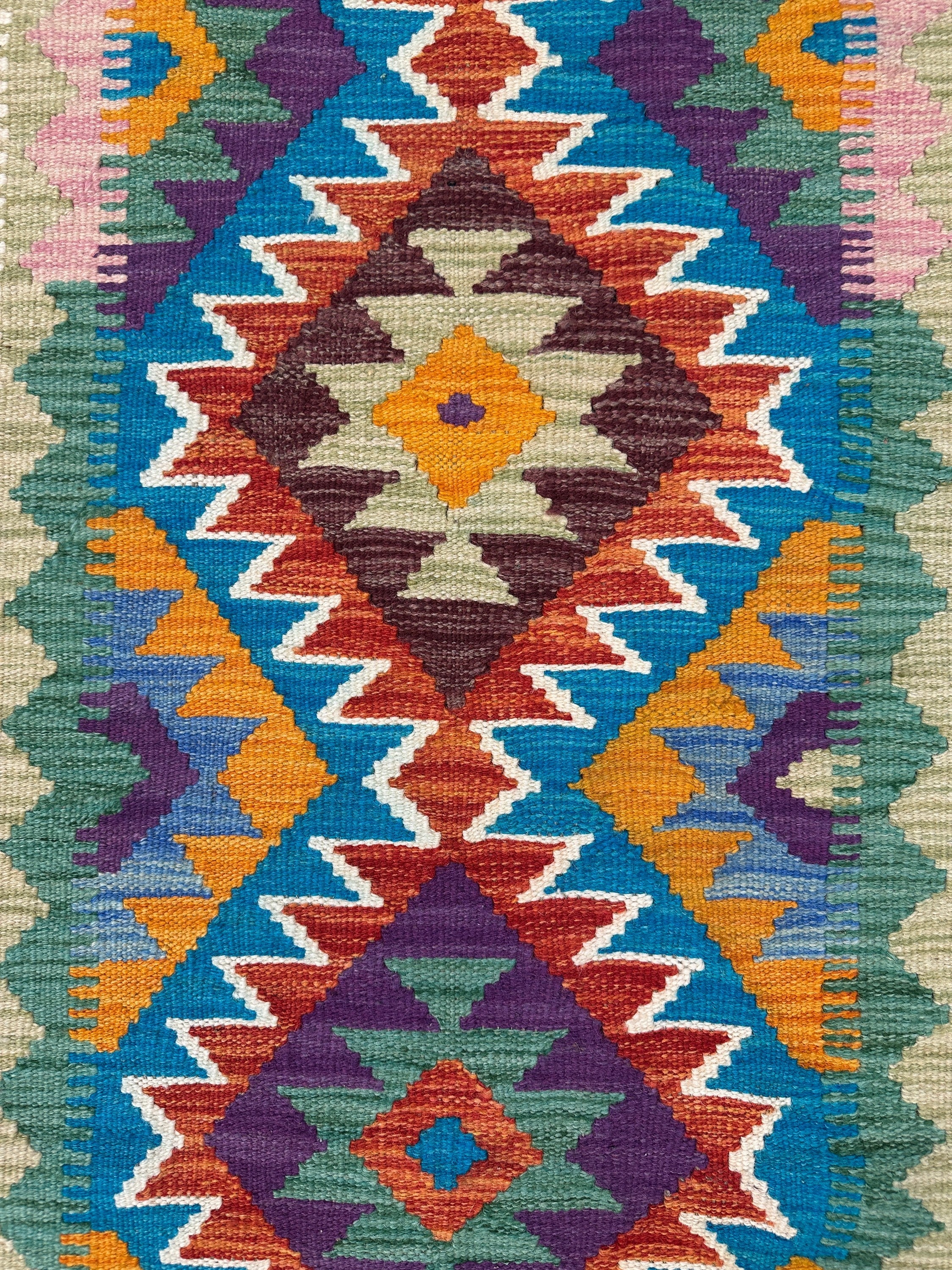 Chobi Kilim Rug - 209 cm x 68 cm