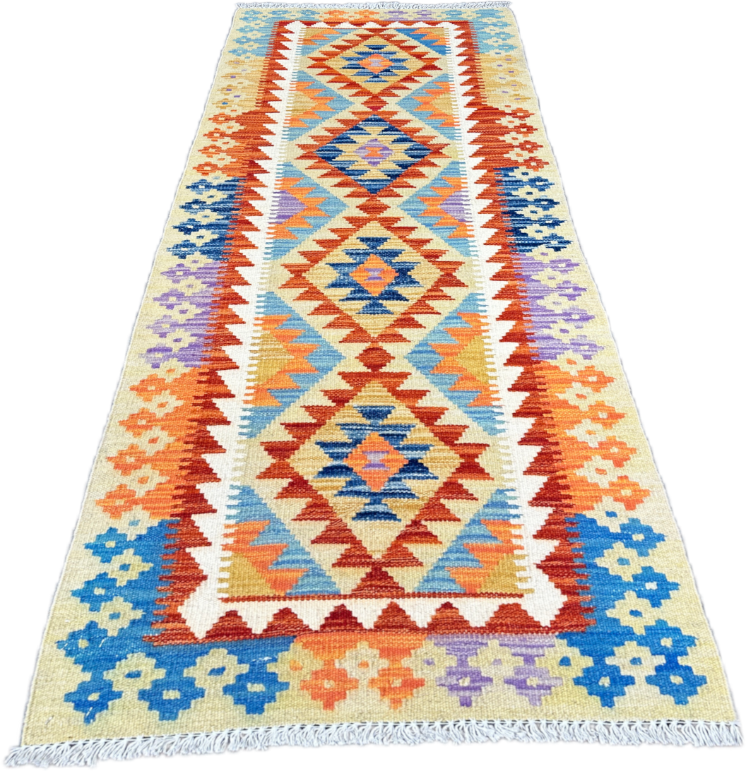 Chobi Kilim Rug - 190 cm x 69 cm