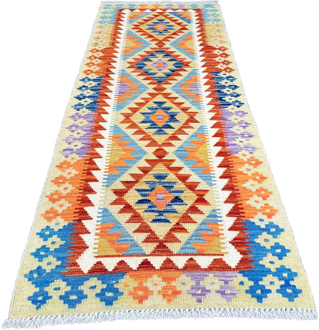 Chobi Kilim Rug - 190 cm x 69 cm