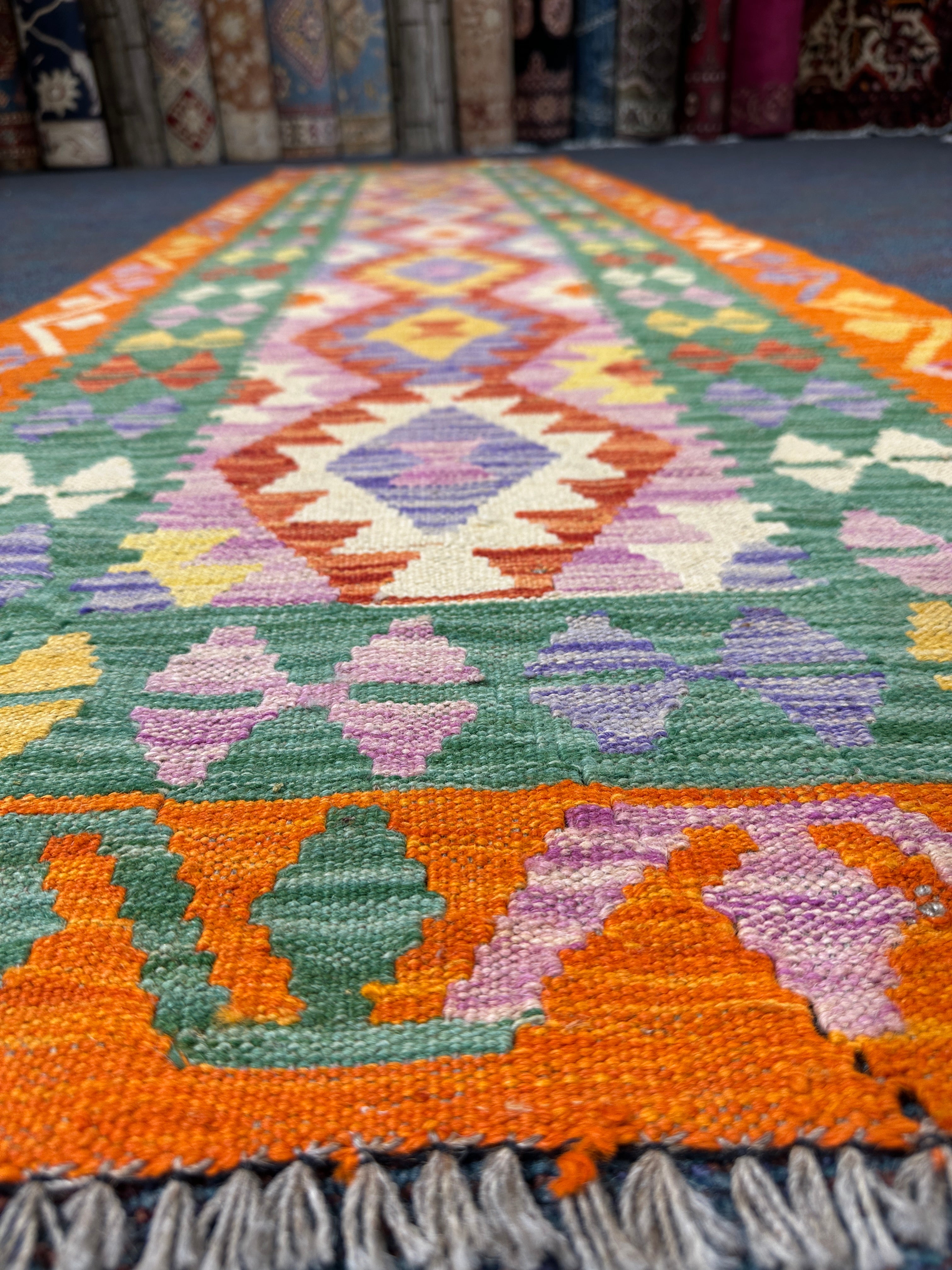 Chobi Kilim Rug - 295 cm x 83 cm