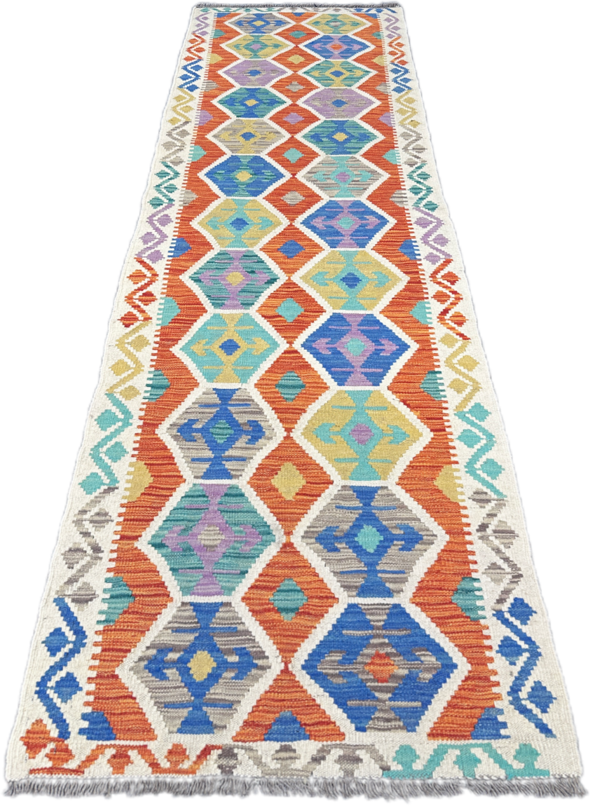 Chobi Kilim Rug - 300 cm x 82 cm