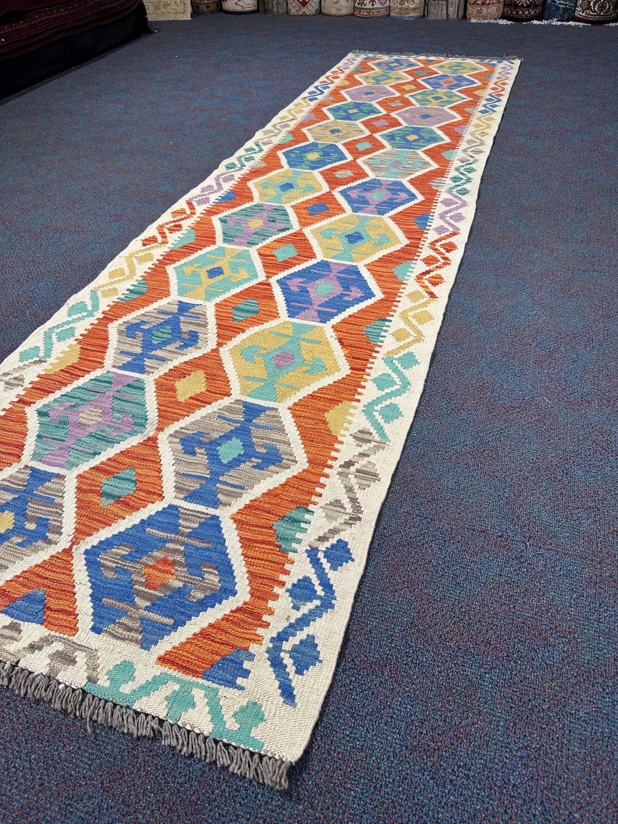 Chobi Kilim Rug - 300 cm x 82 cm