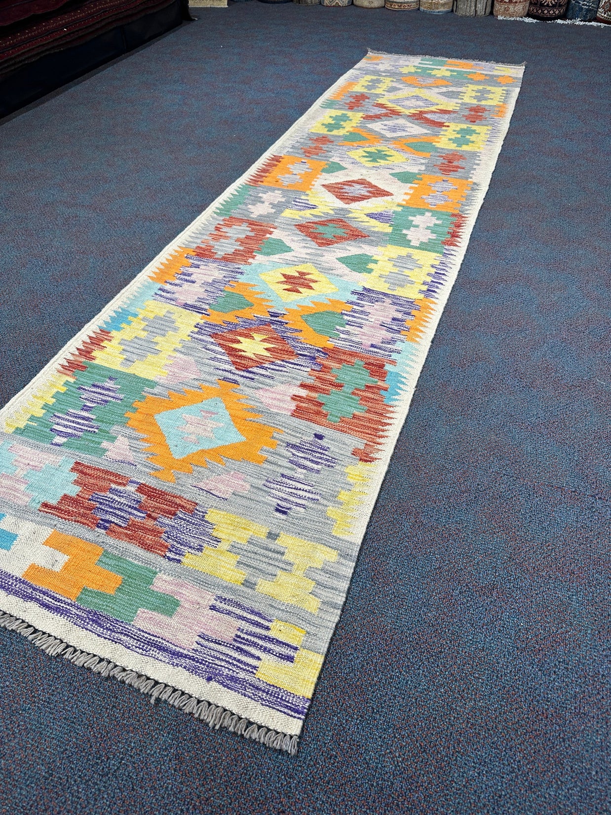 Chobi Kilim Rug - 300 cm x 77 cm