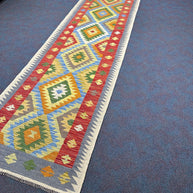Chobi Kilim Rug - 396 cm x 90 cm