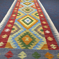 Chobi Kilim Rug - 396 cm x 90 cm