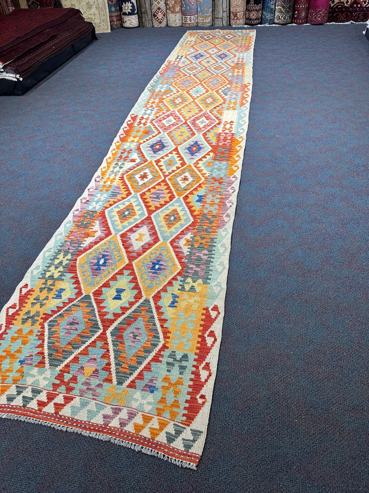 Chobi Kilim Rug - 487 cm x 87 cm