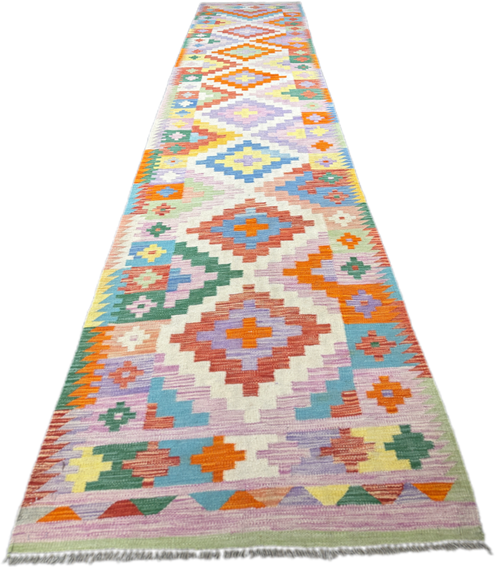 Chobi Kilim Rug - 496 cm x 96 cm