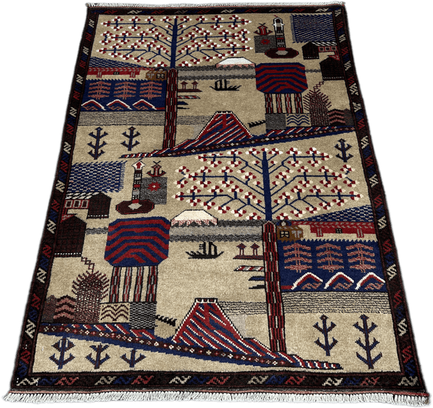 Baluchi Picture Rug - 130 cm x 87 cm