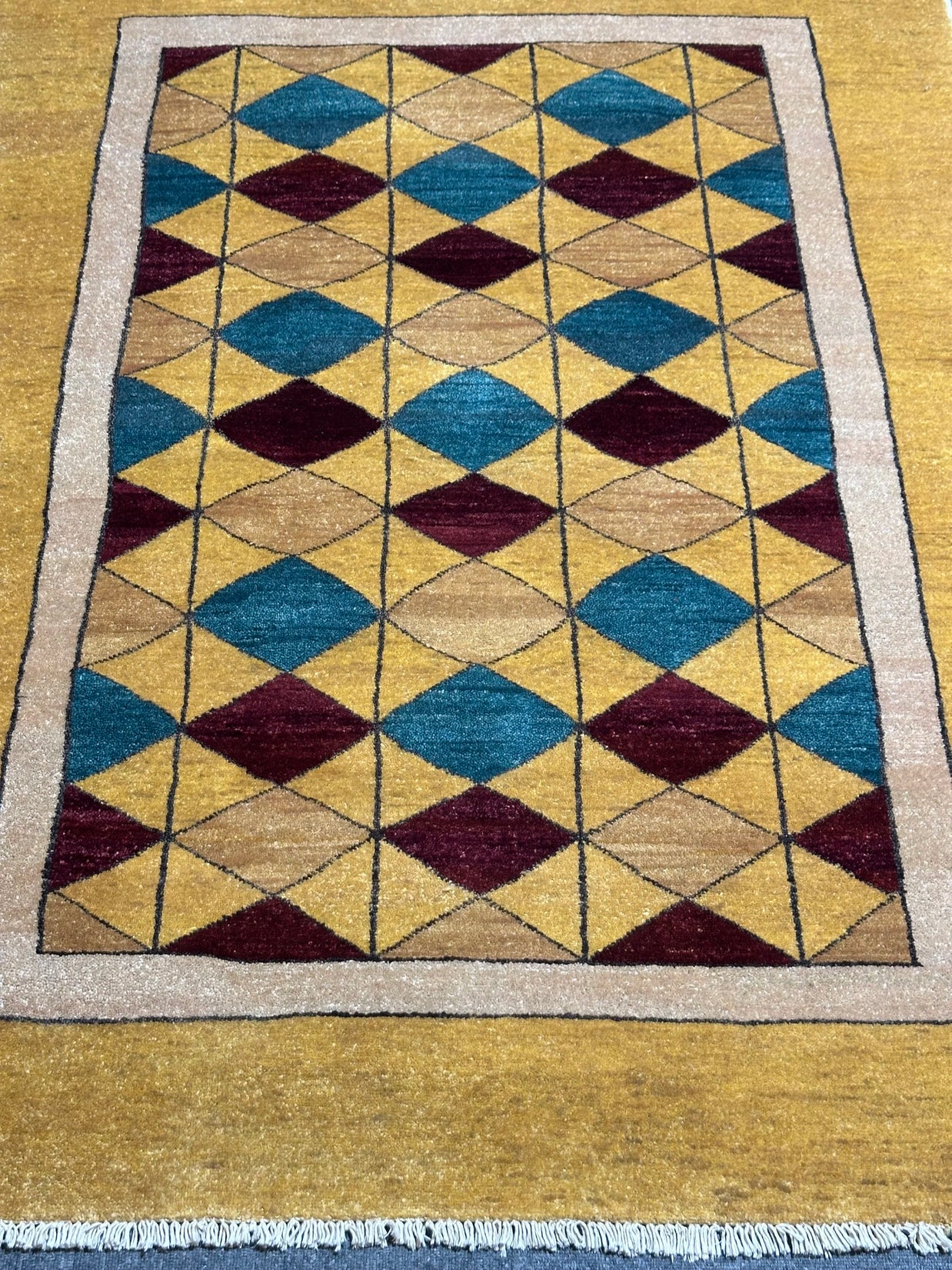 Afghan Modern Handmade Wool rug 100% Natural Dye