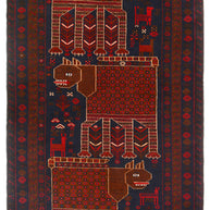 194cm x 106cm Afghan  Hand Knotted Pure wool pile area rug