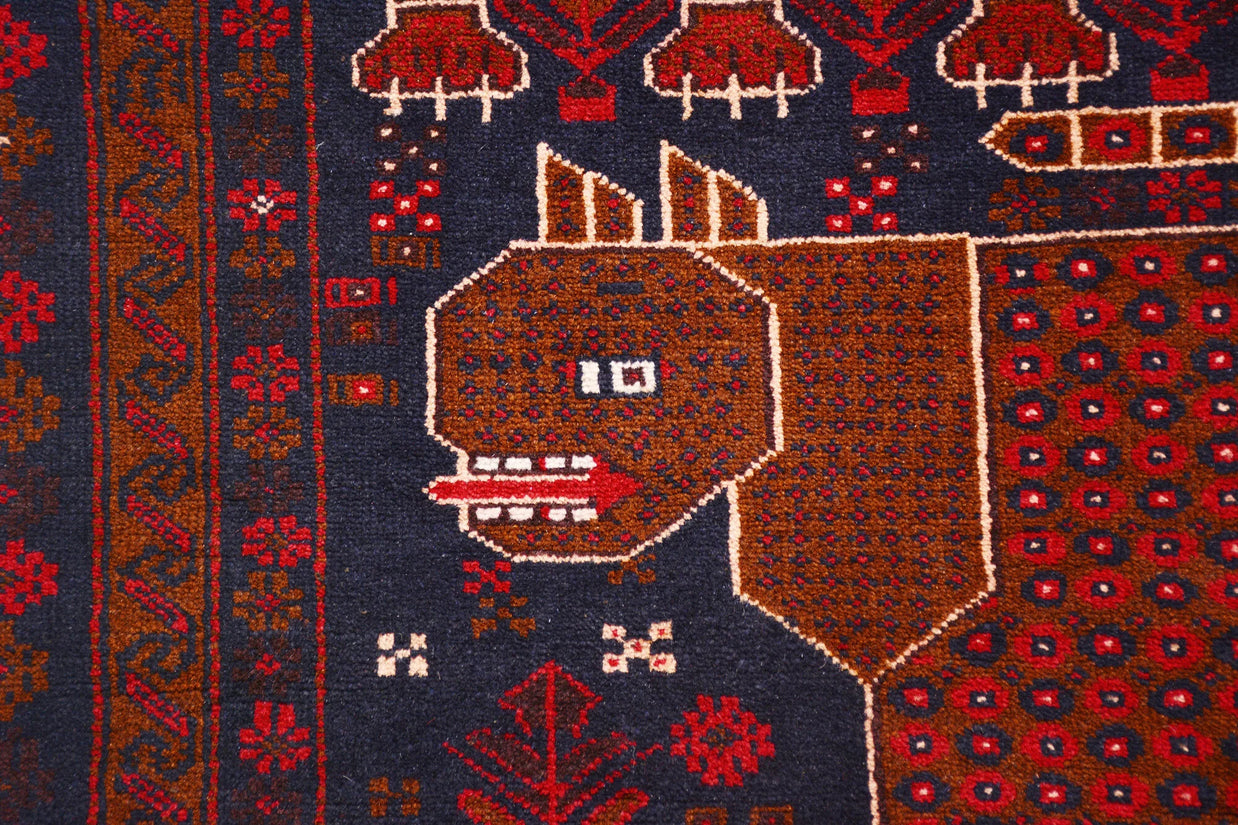 194cm x 106cm Afghan  Hand Knotted Pure wool pile area rug