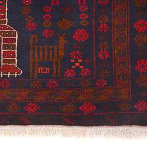 194cm x 106cm Afghan  Hand Knotted Pure wool pile area rug