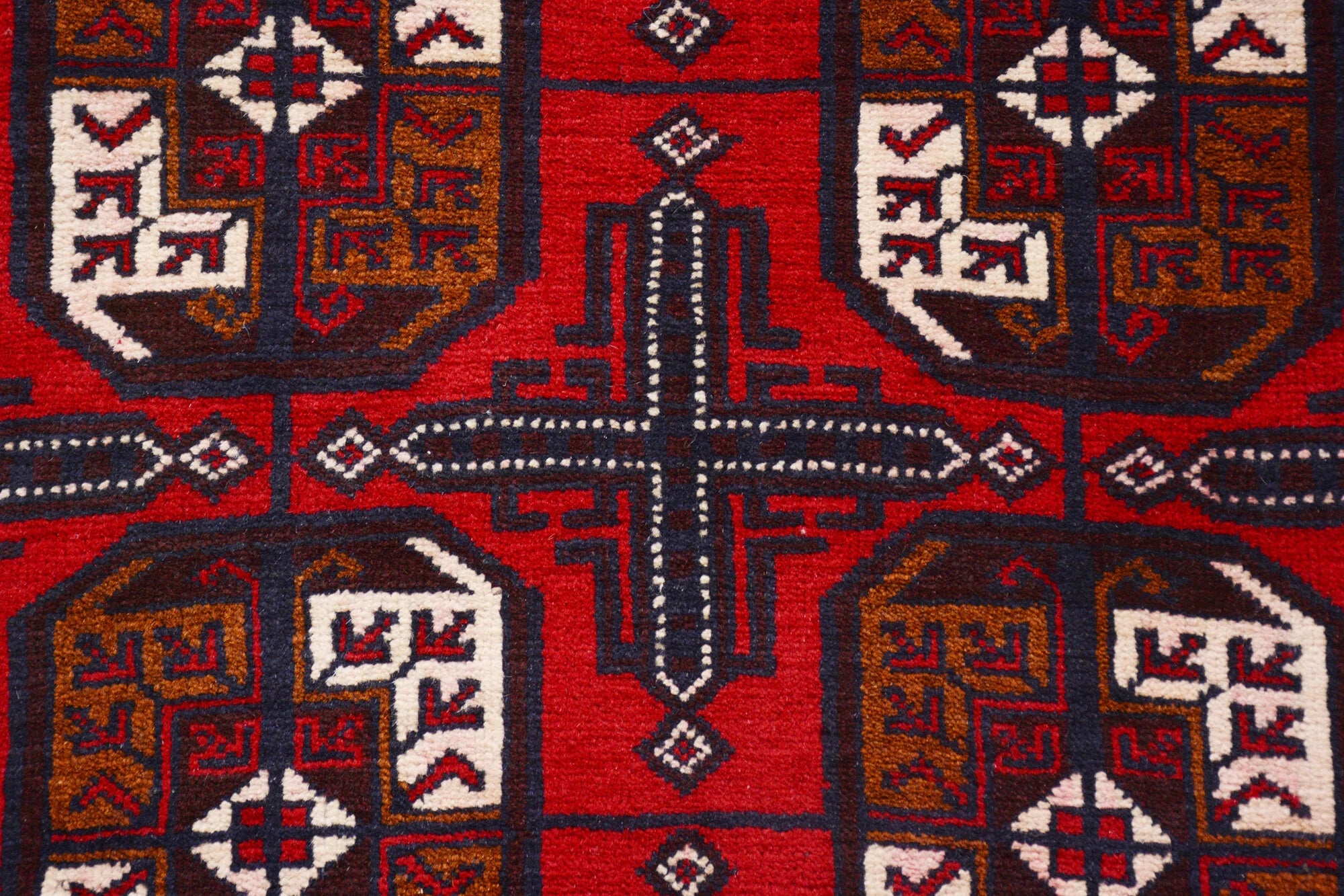 195cm x 114cm Afghan Baluchi area rug hand knotted pure wool pile