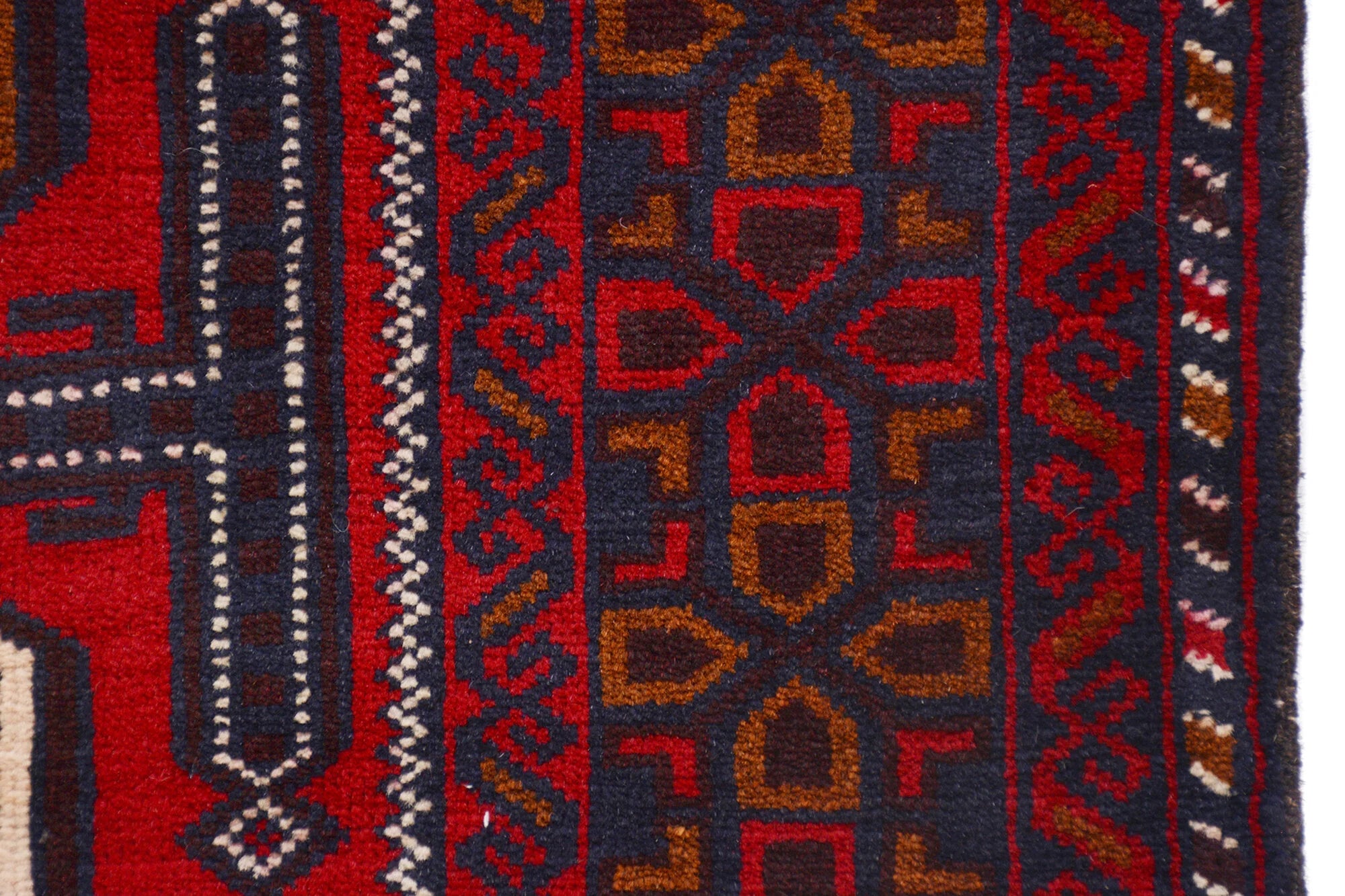 195cm x 114cm Afghan Baluchi area rug hand knotted pure wool pile