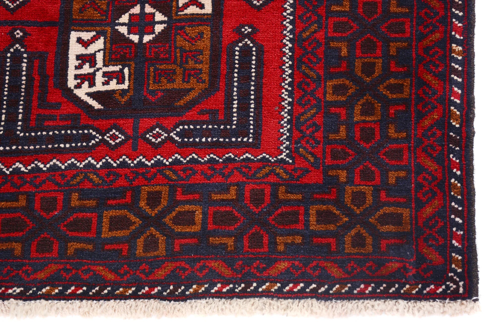 195cm x 114cm Afghan Baluchi area rug hand knotted pure wool pile